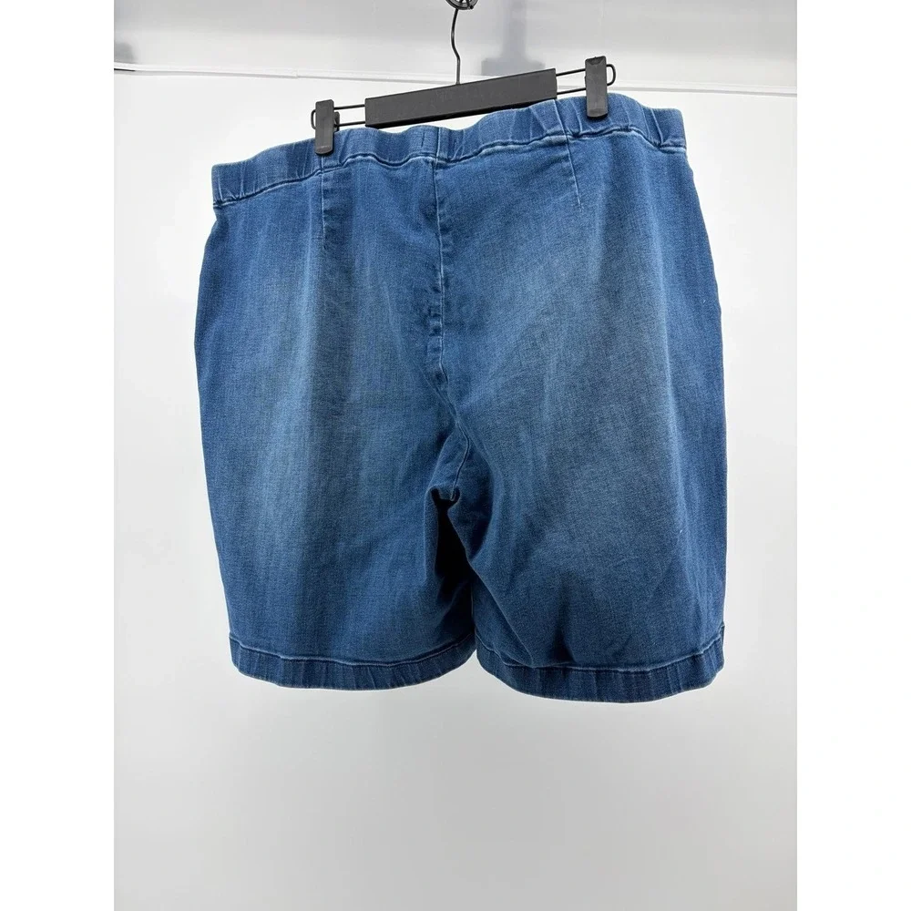 J.Jill‎ Pull On Denim Shorts, Blue Stretch Bermuda, High Rise, Women's Size 22